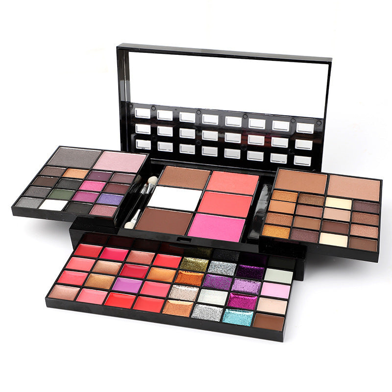 74 Farben Make-up Set Lipgloss Rouge, Lidschatten, Highlighter Kombinationspalette
