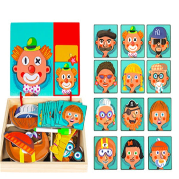 Holz Magnetische Puzzle Spielzeug Kinder 3D
