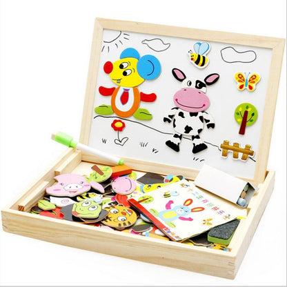 Holz Magnetische Puzzle Spielzeug Kinder 3D