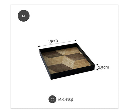 Dekoratives Tablett aus Schmiedeeisen und Holz
