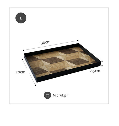 Dekoratives Tablett aus Schmiedeeisen und Holz