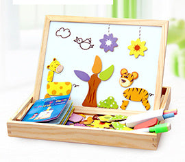 Holz Magnetische Puzzle Spielzeug Kinder 3D