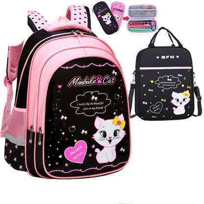 Kinder Schulrucksack mit süßem Katzenprint