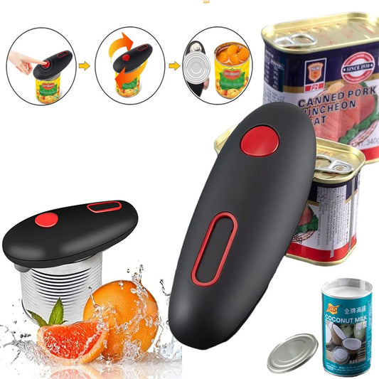 Electric can opener – effortless opening at the touch of a button! 