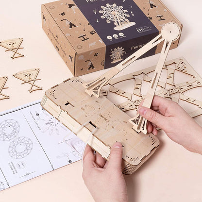 Robotime DIY-Holz Drehendes Riesenrad Modell mit Spieluhr