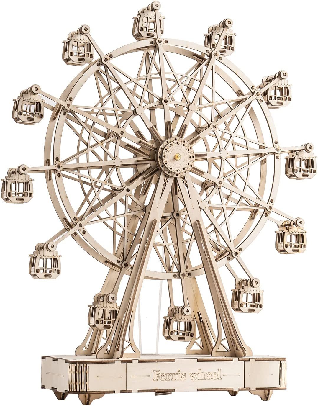 Robotime DIY-Holz Drehendes Riesenrad Modell mit Spieluhr