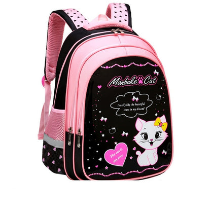 Kinder Schulrucksack mit süßem Katzenprint