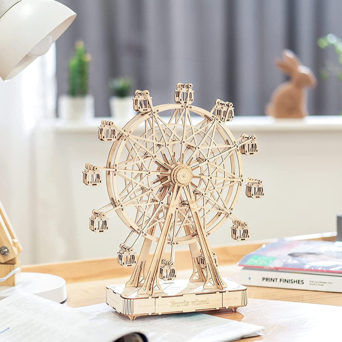 Robotime DIY-Holz Drehendes Riesenrad Modell mit Spieluhr