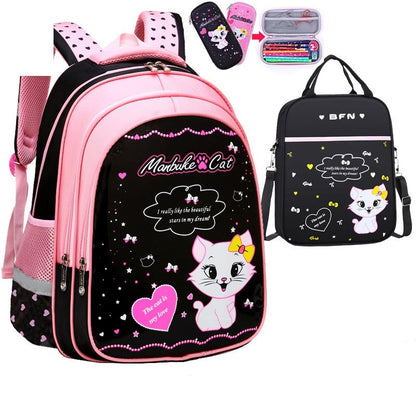 Kinder Schulrucksack mit süßem Katzenprint