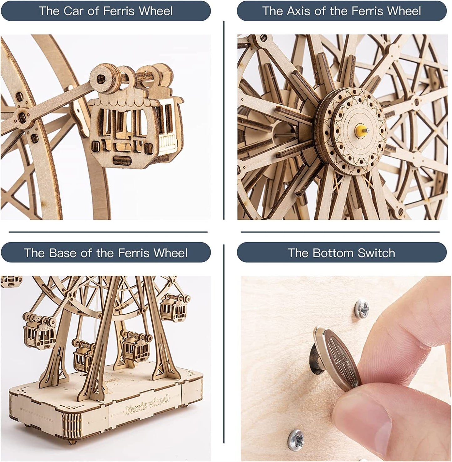 Robotime DIY-Holz Drehendes Riesenrad Modell mit Spieluhr