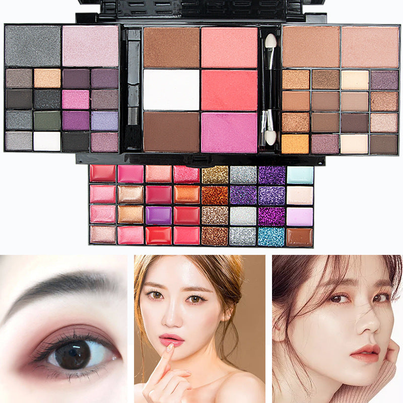 74 Farben Make-up Set Lipgloss Rouge, Lidschatten, Highlighter Kombinationspalette