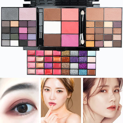 74 Farben Make-up Set Lipgloss Rouge, Lidschatten, Highlighter Kombinationspalette