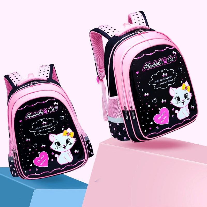 Kinder Schulrucksack mit süßem Katzenprint