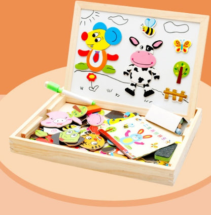 Holz Magnetische Puzzle Spielzeug Kinder 3D