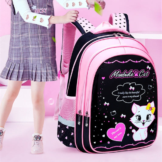 Kinder Schulrucksack mit süßem Katzenprint