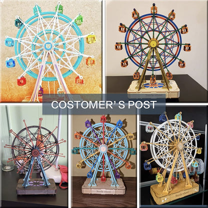 Robotime DIY-Holz Drehendes Riesenrad Modell mit Spieluhr