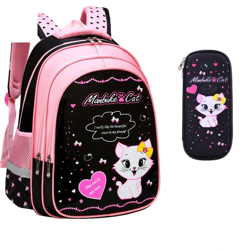 Kinder Schulrucksack mit süßem Katzenprint