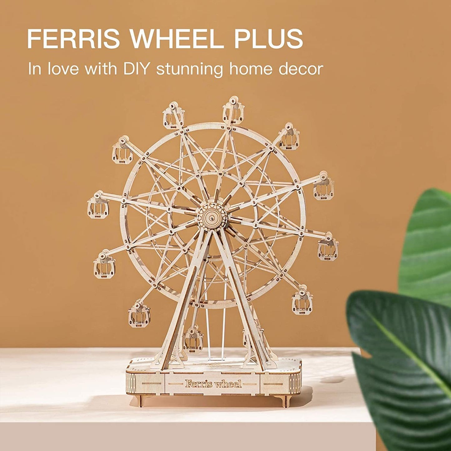 Robotime DIY-Holz Drehendes Riesenrad Modell mit Spieluhr